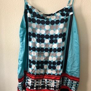 Cabi tank blue/red polka dot XL